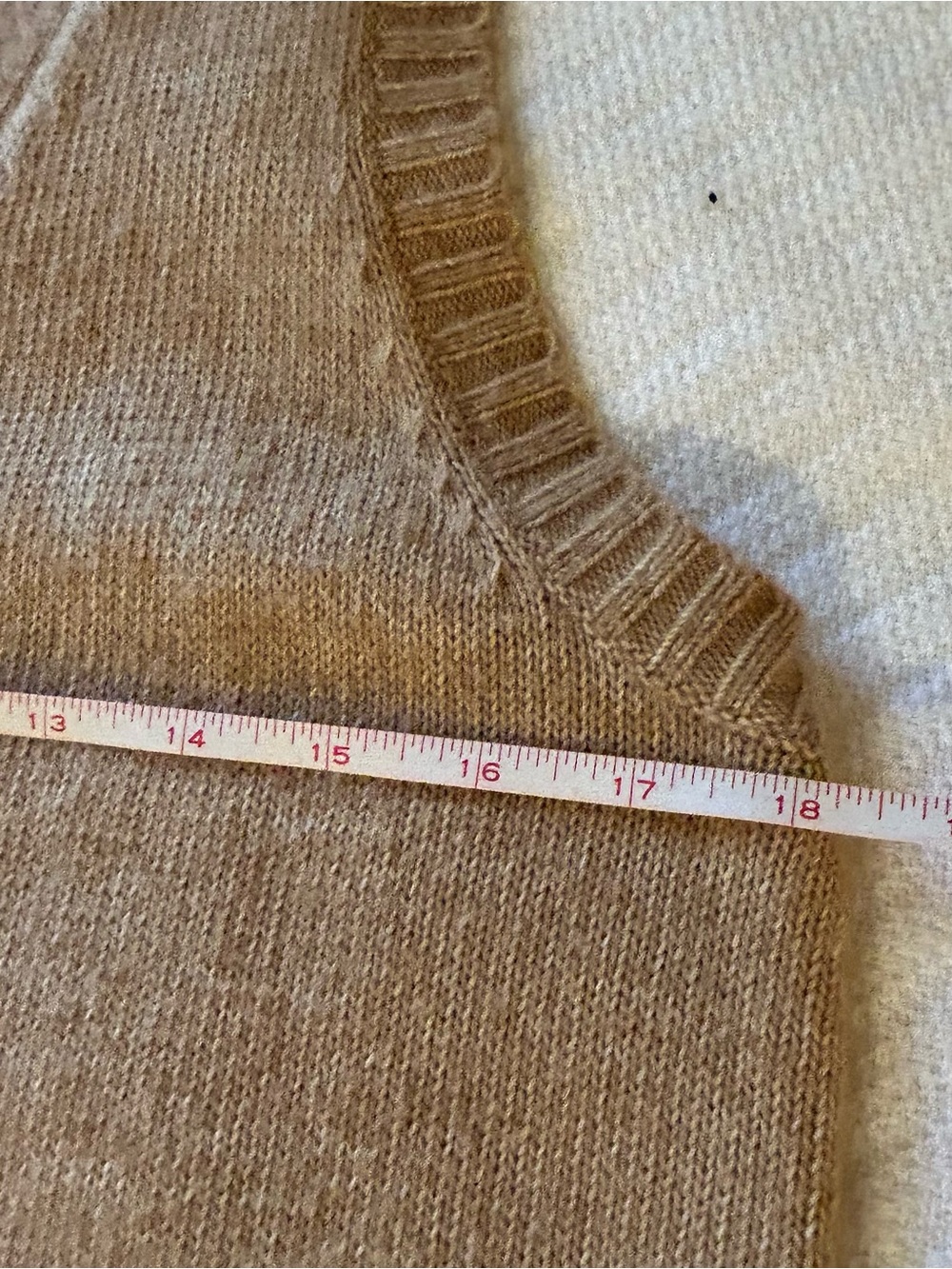 twik Tan V-Neck Button Front Knit Sweater Vest - cotton blend, size medium - Picture 9 of 13